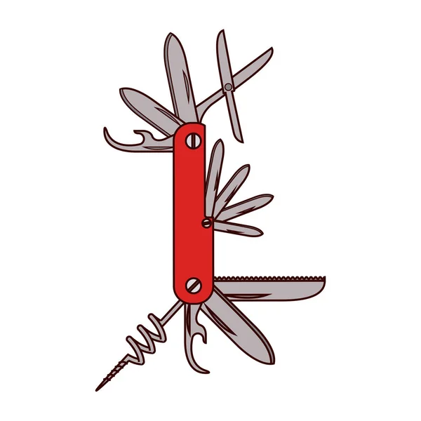 Silueta colorida con cuchillo de utilidad — Vector de stock