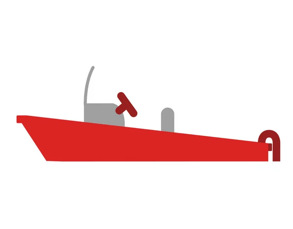 Siluetă color cu barcă de salvare — Vector de stoc
