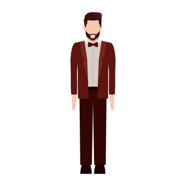 siluet adam resmi takım elbise ve papyon