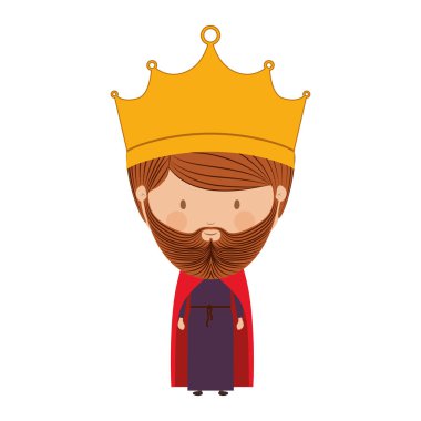 renkli kral taç ve sakal ile