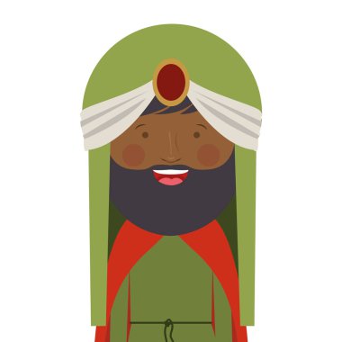 Türban ve sakal ile renkli Arapça adam yarım vücut