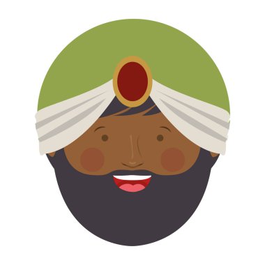 renkli Arapça adam kafasına Türban ve sakal