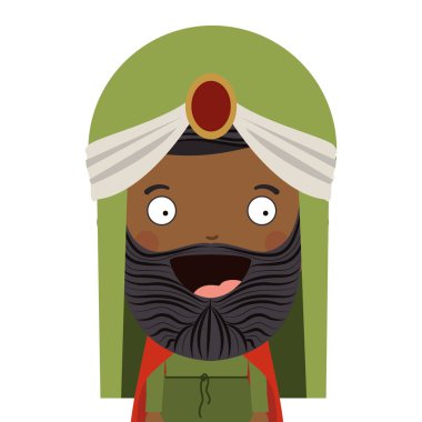 Türban ve sakal ile renkli Arapça adam yarım vücut