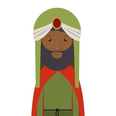 Türban ve sakal ile renkli Arapça adam yarım vücut