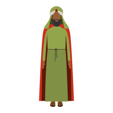 renkli Arapça adam sarık ve yüzü olmayan sakal