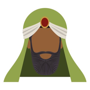 renkli Arapça adam kafasına Türban ve yüzü olmayan sakal