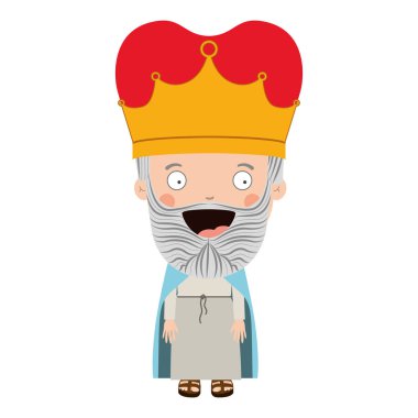 renkli kral taç ve gri sakallı