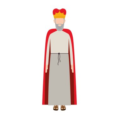 renkli kral taç ve yüzü olmayan sakal ile