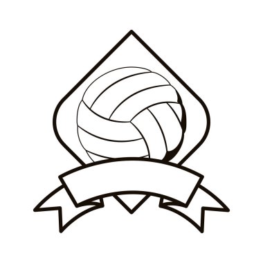 gri tonlama Voleybol Turnuvası amblemi ile Top