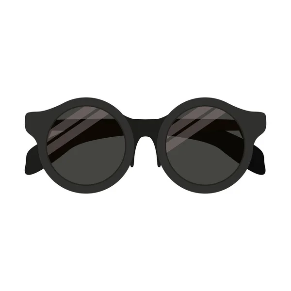 Volledige kleur met zonnebril zwart frame — Stockvector