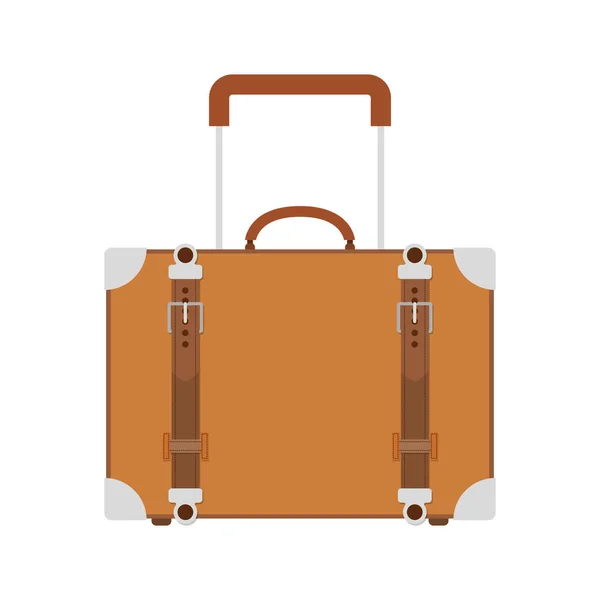 Πλήρες χρώμα βαλίτσα με χερούλι — Διανυσματικό Αρχείο