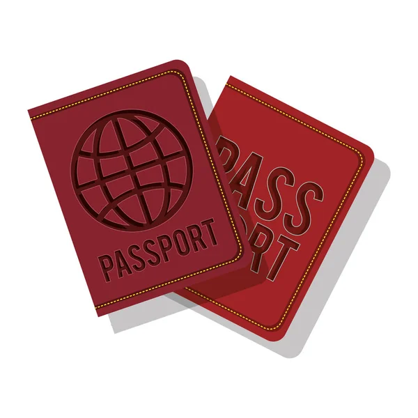 A todo color con pasaporte con etiqueta circular — Vector de stock