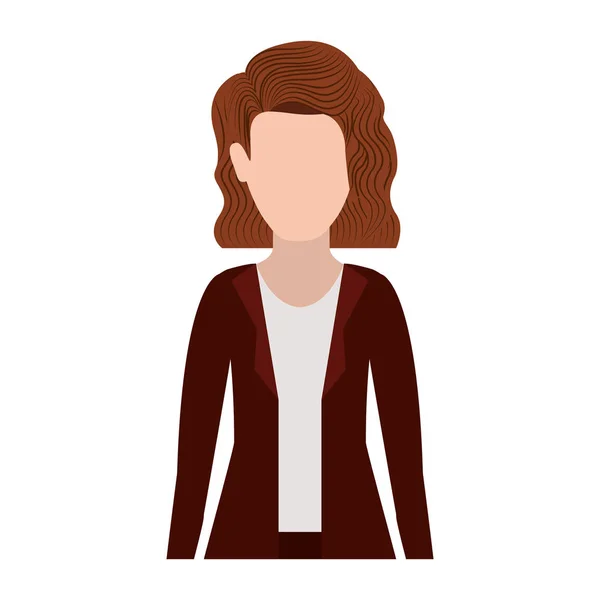 Demi silhouette du corps femme exécutive aux cheveux courts — Image vectorielle