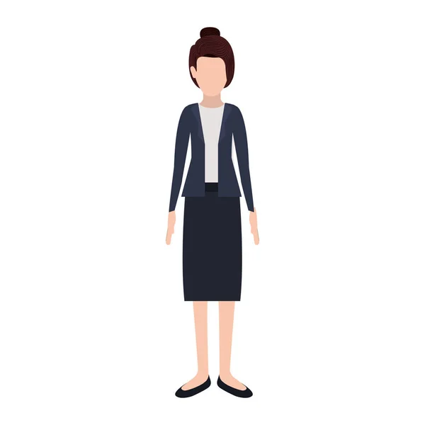 Silhouette executive woman with collected hair — Stock Vector