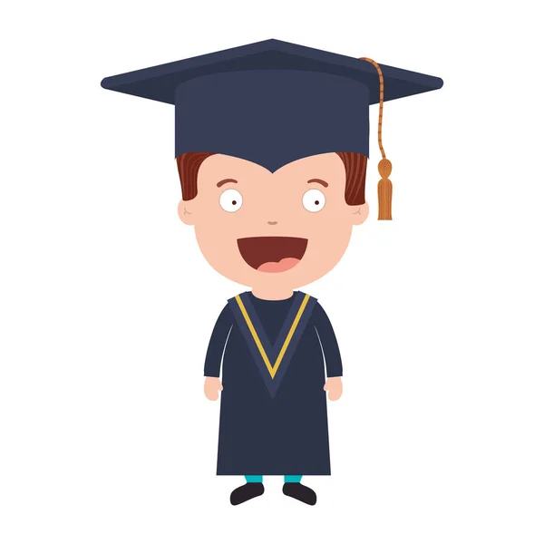 Avatar boy with graduation outfit — Stock Vector