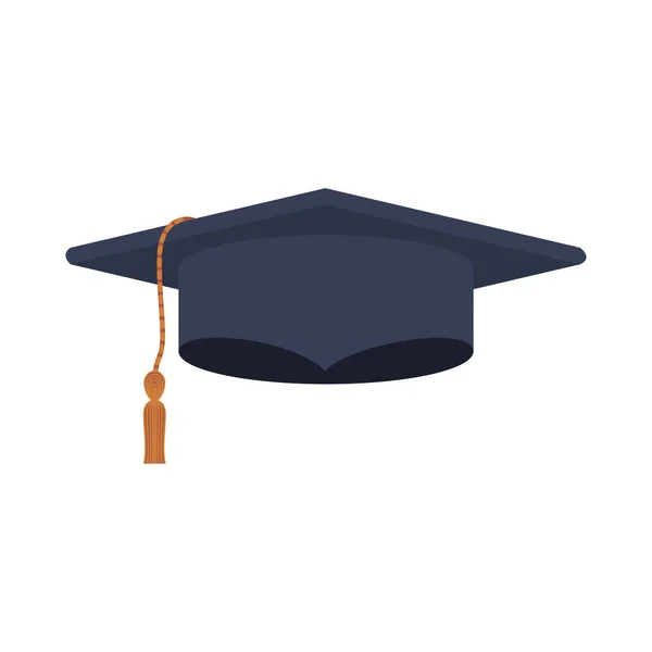 Silueta azul oscuro gorra de graduación — Vector de stock