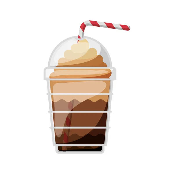 Verre jetable de cappuccino avec boissons maigres — Image vectorielle