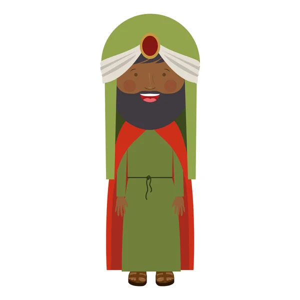 Colorful arabic man with turban and beard — Stock Vector