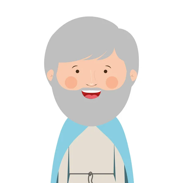 Rey colorido medio cuerpo sin corona y barba gris — Vector de stock