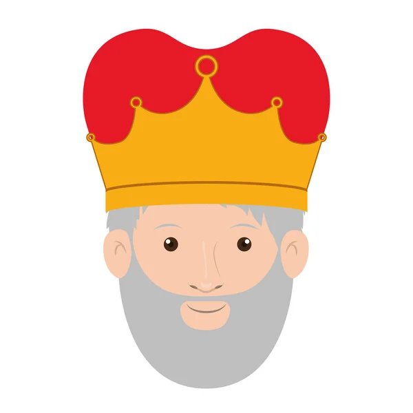 Renkli Kral baş tacı ve gri sakallı — Stok Vektör