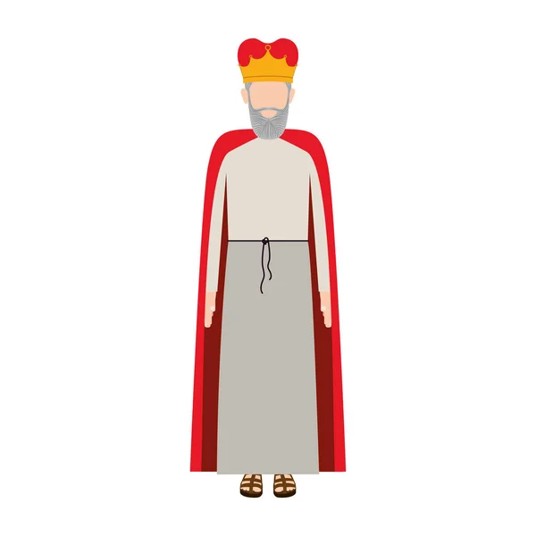 Красочный король с короной и бородой без лица — стоковый вектор