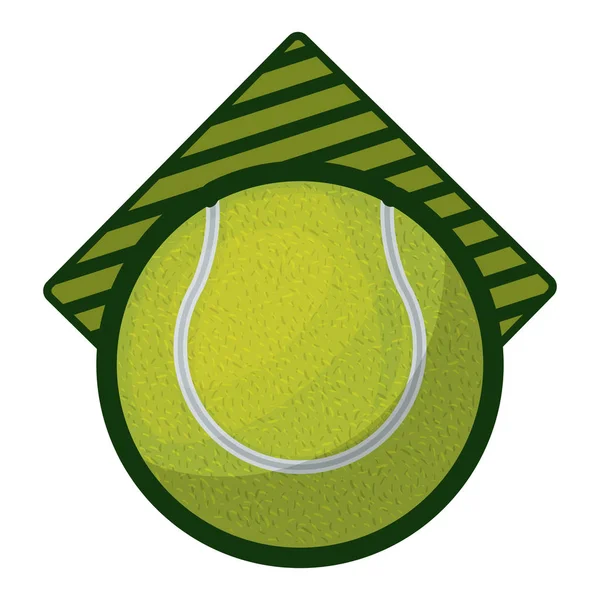 Emblema del torneo de tenis con pelota — Archivo Imágenes Vectoriales