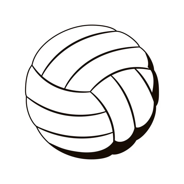 Silueta černobílý s volejbalový míč — Stockový vektor