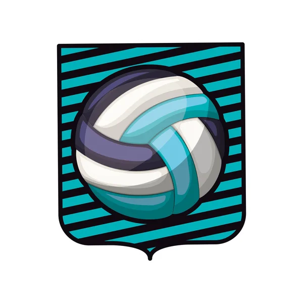 Volleybal toernooi embleem met bal — Stockvector