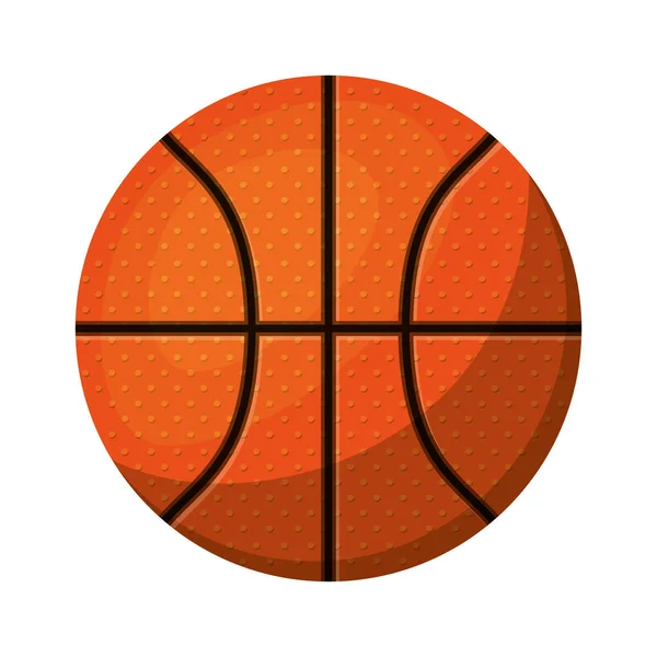 Silhueta cor com bola de basquete para frente — Vetor de Stock