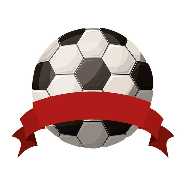 足球球和丝带的轮廓颜色 — 图库矢量图片