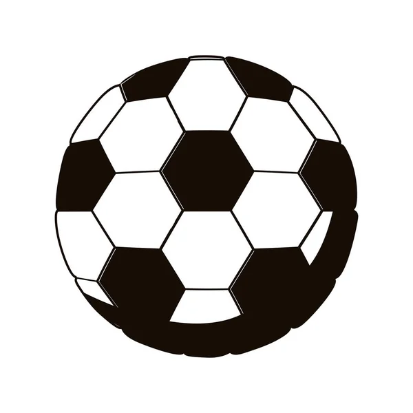 Silhouet zwart-wit met voetbal — Stockvector