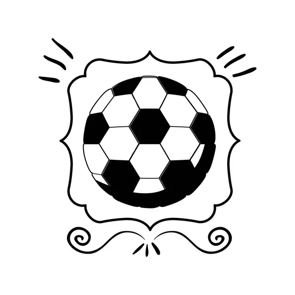 Μονόχρωμη πλαίσιο με μπάλα ποδοσφαίρου — Διανυσματικό Αρχείο