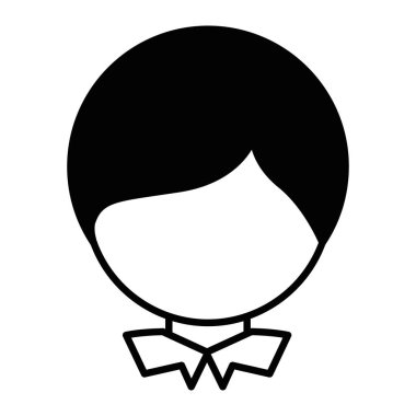 siyah siluet açık yüz adam yakalı gömlek ile