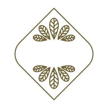 siluet hanedan dekoratif çerçeve yaprakları ile