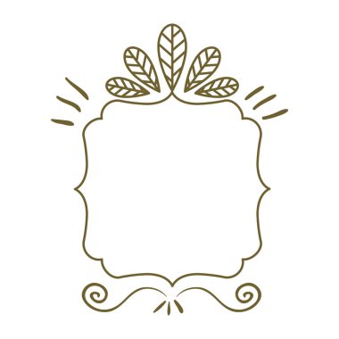 siluet hanedan dekoratif çerçeve yaprakları ile