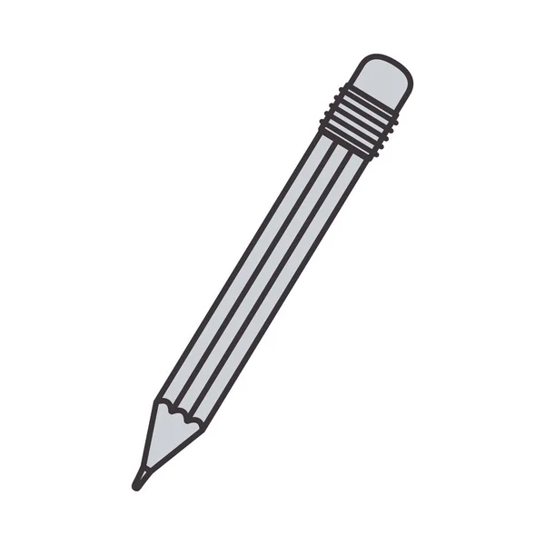 Серый силуэт карандаш с ластиком — стоковый вектор