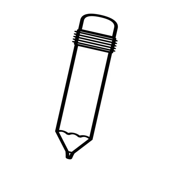 Sylwetka czarny ołówek z gumką — Wektor stockowy