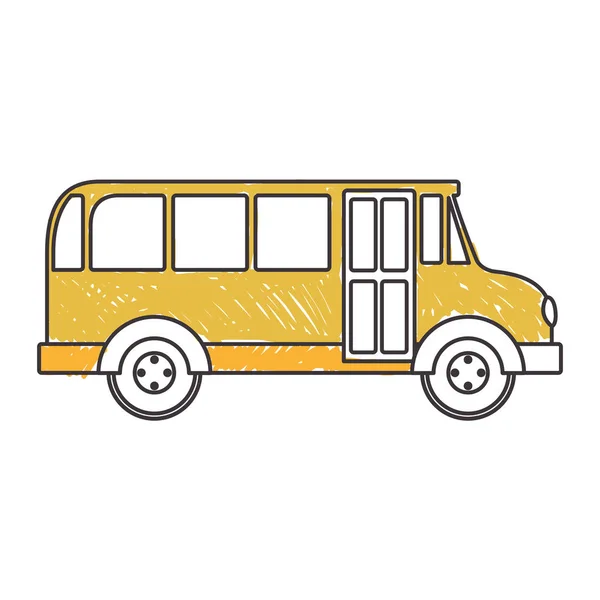 Bus scolaire silhouette jaune sur le côté droit — Image vectorielle