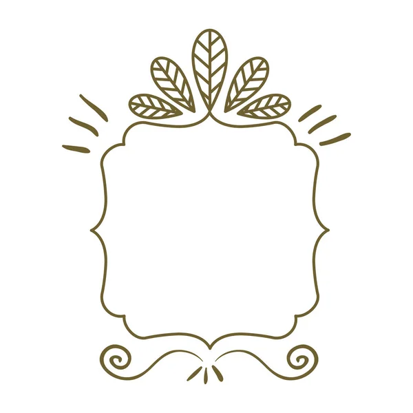 Silhouette heraldiska dekorativ ram med blad — Stock vektor