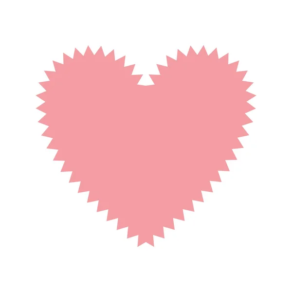 Forma de coração rosa com borda irregular — Vetor de Stock