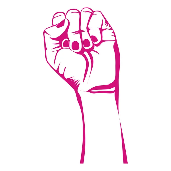 Rosa cerrado símbolo de la mano apoyar el cáncer de mama — Archivo Imágenes Vectoriales