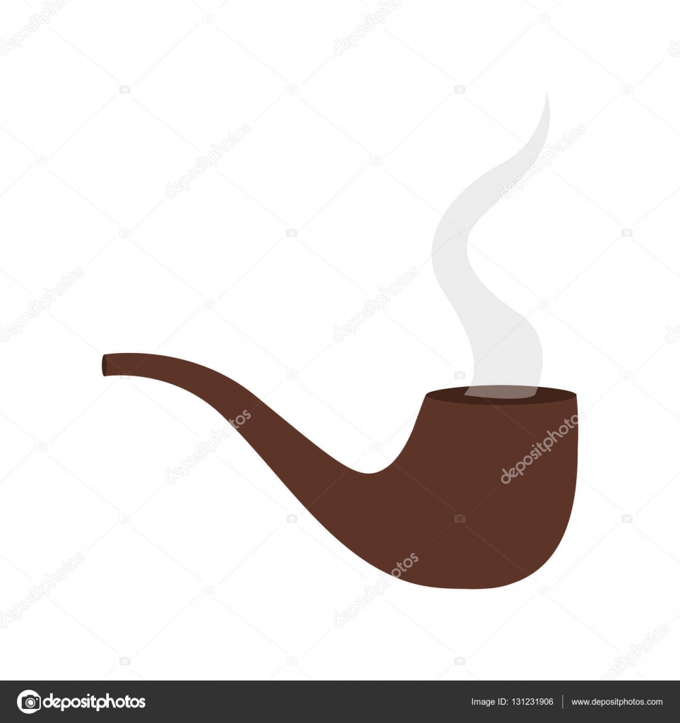 Silueta colorido con pipa fumar Vector de stock por ©grgroupstock 131231906
