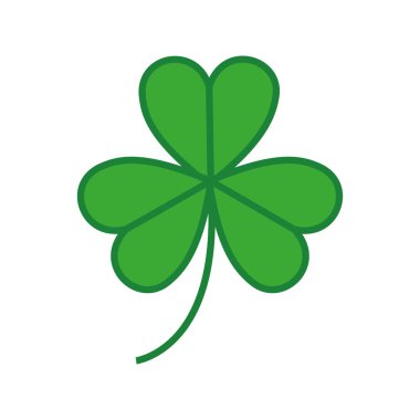 yonca üç yaprakları ile renkli siluet