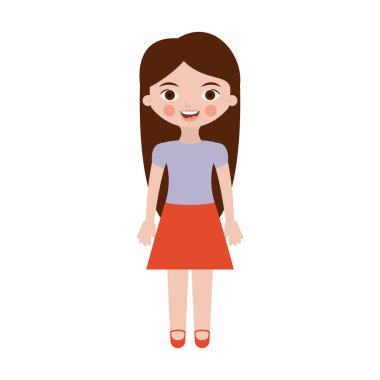 Genç uzun saçlı ve etek