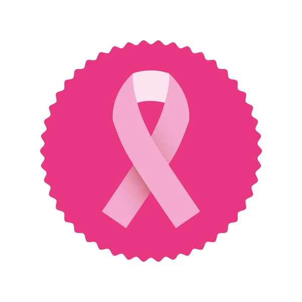 Godło różowy symbol raka piersi — Wektor stockowy