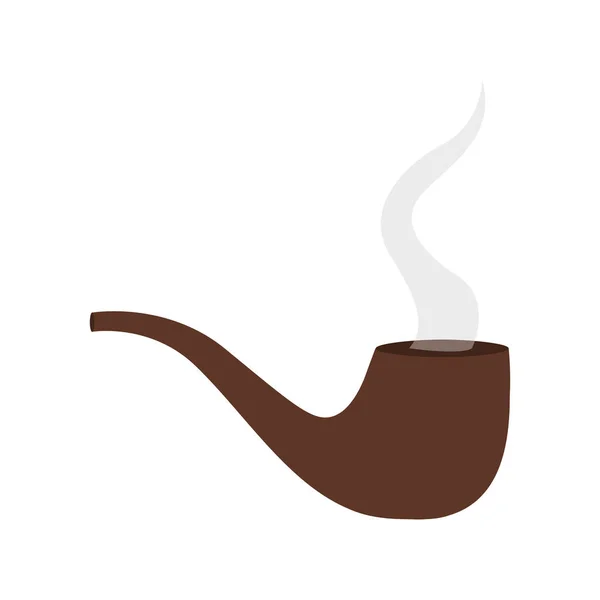 Silhueta colorida com cachimbo fumando — Vetor de Stock
