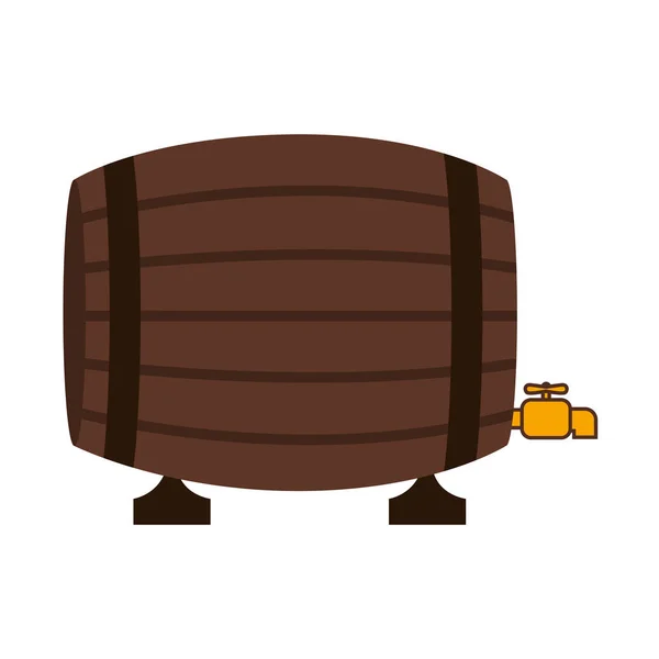 Silueta colorido con barril de licor — Vector de stock