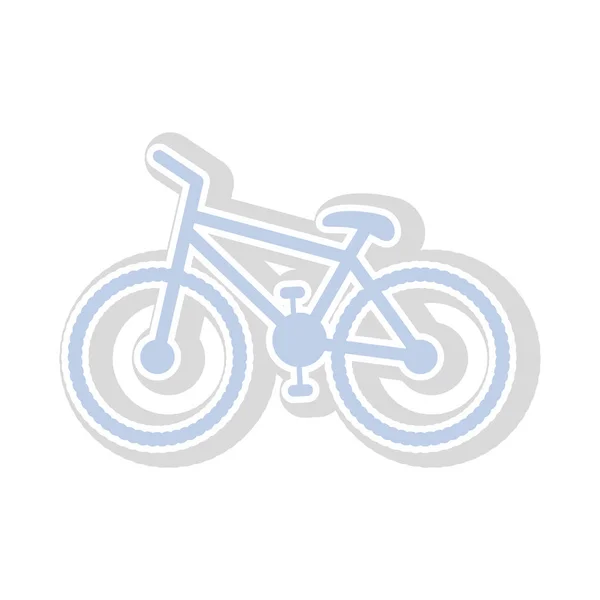 Fiets contour in licht blauw met schaduw — Stockvector