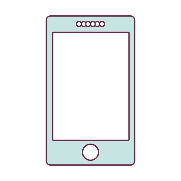 Contour smartphone in light blue color — Stock Vector