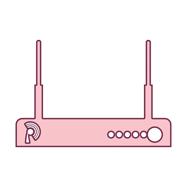 Router senza fili di contorno di colore rosa chiaro — Vettoriale Stock